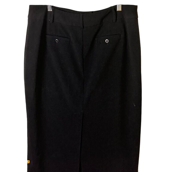 Ellen Tracy Size 14 Midi Unlined Straight Skirt 15" Back Vent & Front Zipper Blk - Picture 6 of 11